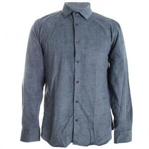 NEW GARNET CLOTHIERS men's long sleeve corduroy shirt in gray
